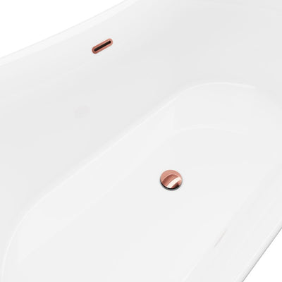 A&E Bath and Shower Cyclone Copper 66" Freestanding Tub No Faucet Drain View in White Background