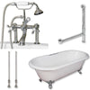 Cambridge Plumbing Cast Iron Double Ended Clawfoot Tub 60" by 30" with Tub Faucet - Package - Affordable Cheap Freestanding Clawfoot Bathtubs Tub