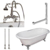 Cambridge Plumbing Cast Iron Double Ended Clawfoot Tub 60" by 30" with 7" Deck Mount Faucet Drillings and Faucet Polished Chrome Plumbing Package - Affordable Cheap Freestanding Clawfoot Bathtubs Tub