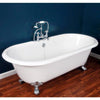 Cambridge Plumbing Cast Iron Double Ended Clawfoot Tub 67" X 30" - Affordable Cheap Freestanding Clawfoot Bathtubs Tub