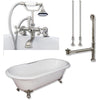 Cambridge Plumbing Cast Iron Double Ended Clawfoot Tub 67" X 30" 7" Deck Mount Faucet Drillings and Complete Plumbing Package - Affordable Cheap Freestanding Clawfoot Bathtubs Tub