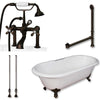 Cambridge Plumbing Cast Iron Double Ended Clawfoot Tub 67" by 30" with 7" Deck Mount Faucet Drillings and Plumbing Package With Deck Mount Risers - Affordable Cheap Freestanding Clawfoot Bathtubs Tub