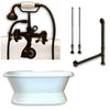 Cambridge Plumbing DES-PED-463D-2-PKG Cast Iron Double Ended Slipper Tub 71" X 30" with 7" Deck Mount Faucet Drillings and Complete Plumbing Package - Affordable Cheap Freestanding Clawfoot Bathtubs Tub