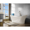A & E Bath and Shower Evita Solid Surface Resin 69" All-in-One Oval Freestanding Tub Freestanding Clawfoot Bathtubs Tub Right Side View In Bathroom