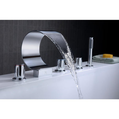 ANZZI Ribbon Series FR-AZ048CH 3-Handle Deck-Mount Roman Tub Faucet