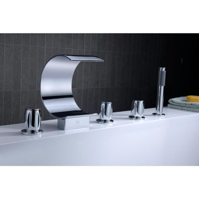 ANZZI Ribbon Series FR-AZ048CH 3-Handle Deck-Mount Roman Tub Faucet