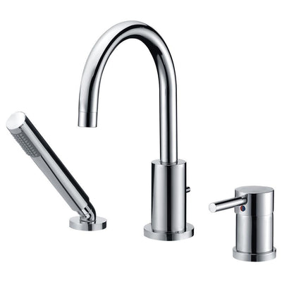 ANZZI Mist Series FR-AZ273 Single-Handle Deck-Mount Roman Tub Faucet with Handshower in Polished Chrome