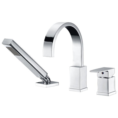 ANZZI Nite Series FR-AZ473 Single-Handle Deck-Mount Roman Tub Faucet with Handheld Sprayer in Polished Chrome