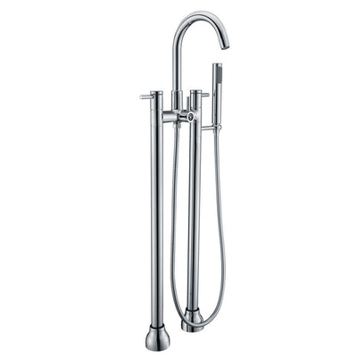 ANZZI Sol Series FS-AZ0027 3-Handle Freestanding Claw Foot Tub Faucet with Hand Shower