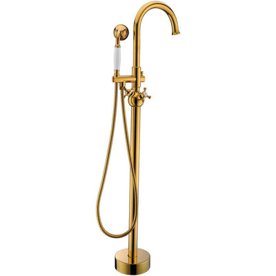 ANZZI Bridal Series FS-AZ0061RG 3-Handle Claw Foot Tub Faucet with Hand Shower in Gold
