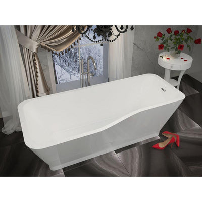 ANZZI Salva Series FT-AZ004 5.7 ft. Acrylic Reversible Drain Freestanding Bathtub in Glossy White
