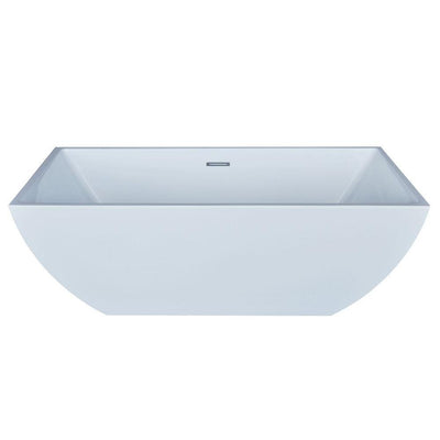 ANZZI Rook Series FT-AZ007 5.6 ft. Acrylic Center Drain Freestanding Bathtub in Glossy White