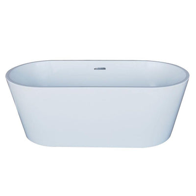 ANZZI Dover Series FT-AZ009 5.6 ft. Acrylic Center Drain Freestanding Bathtub in Glossy White