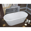 ANZZI Dover Series FT-AZ009 5.6 ft. Acrylic Center Drain Freestanding Bathtub in Glossy White