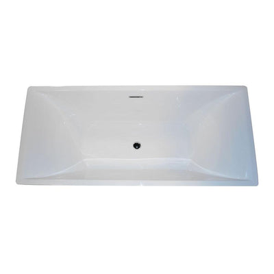 ANZZI Vision Series FT-AZ010 5.9 ft. Acrylic Center Drain Freestanding Bathtub in Glossy White