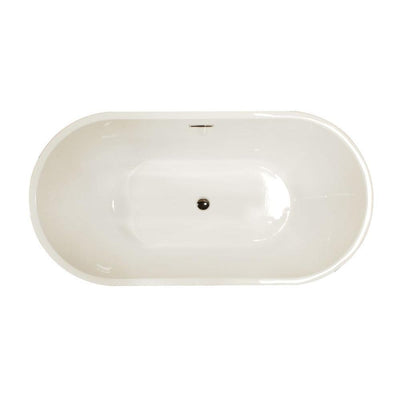 ANZZI Dualita Series Acrylic Classic Freestanding Flatbottom Non-Whirlpool Bathtub in Black with Freestanding Faucet