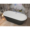 ANZZI Dualita Series Acrylic Center Drain Freestanding Bathtub in Glossy Black