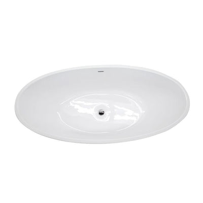 ANZZI Nimbus Series FT-AZ068 5.6 ft. Acrylic Center Drain Freestanding Bathtub in Glossy White