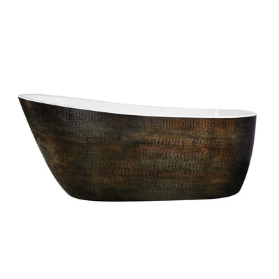 ANZZI Bouie Series FT-AZ069 5.68 ft. Freestanding Bathtub in Caiman Skin