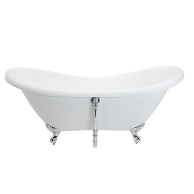 ANZZI Aegis Series FT-AZ082 5.7 ft. Acrylic Center Drain Freestanding Bathtub in Glossy White
