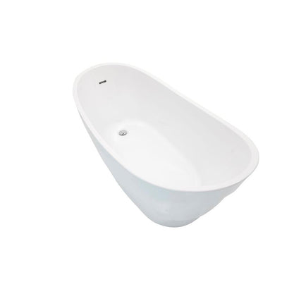 ANZZI Stratus Series FT-AZ084 5.6 ft. Acrylic Reversible Drain Freestanding Bathtub in Glossy White