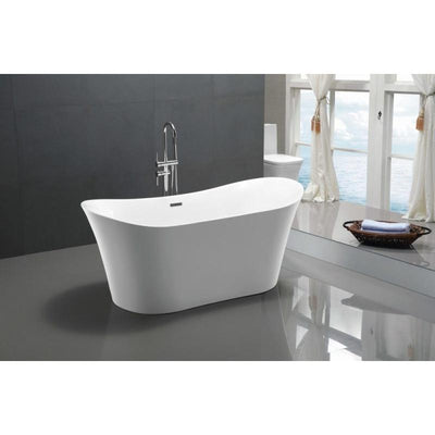 ANZZI Eft Series FT-AZ096 5.58 ft. Freestanding Bathtub in White