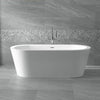 ANZZI Ares Series FT-AZ104 5.5 ft. Center Drain Freestanding Bathtub in Glossy White