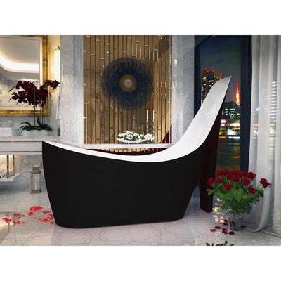 ANZZI Gala Series 6.7 ft. Acrylic Reversible Drain Freestanding Bathtub