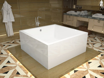 ANZZI Apollo Series FT-AZ400 4.6 ft. Acrylic Reversible Drain Freestanding Bathtub in Glossy White