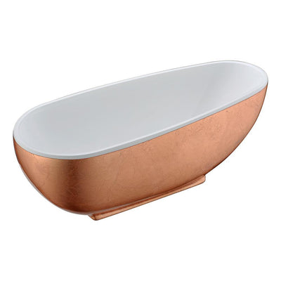 ANZZI Bishop Series FT-AZ435 5.53 ft. Freestanding Bathtub in Rose Gold