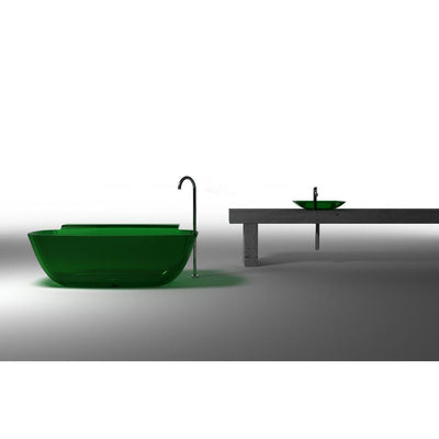ANZZI Vida Series 5.2 ft. Man-Made Stone Center Drain Freestanding Bathtub