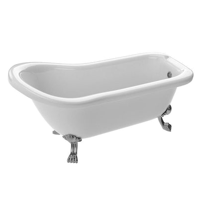 ANZZI Pegasus Series FT-AZ902b 5.5 ft. Acrylic Freestanding Clawfoot Non-Whirlpool Bathtub in White
