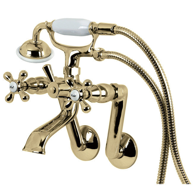 Kingston Brass Vintage Tub Wall Mount Clawfoot Tub Filler with Hand Shower