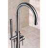 Kingston Brass KS815 Concord Floor Mount Tub Filler with Hand Shower - Affordable Cheap Freestanding Clawfoot Bathtubs Tub