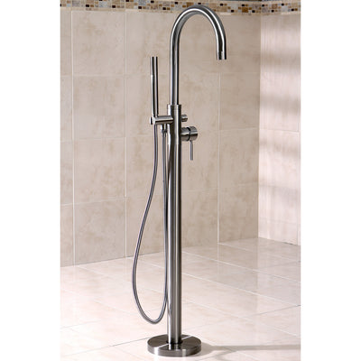 Kingston Brass KS815 Concord Floor Mount Tub Filler with Hand Shower - Affordable Cheap Freestanding Clawfoot Bathtubs Tub