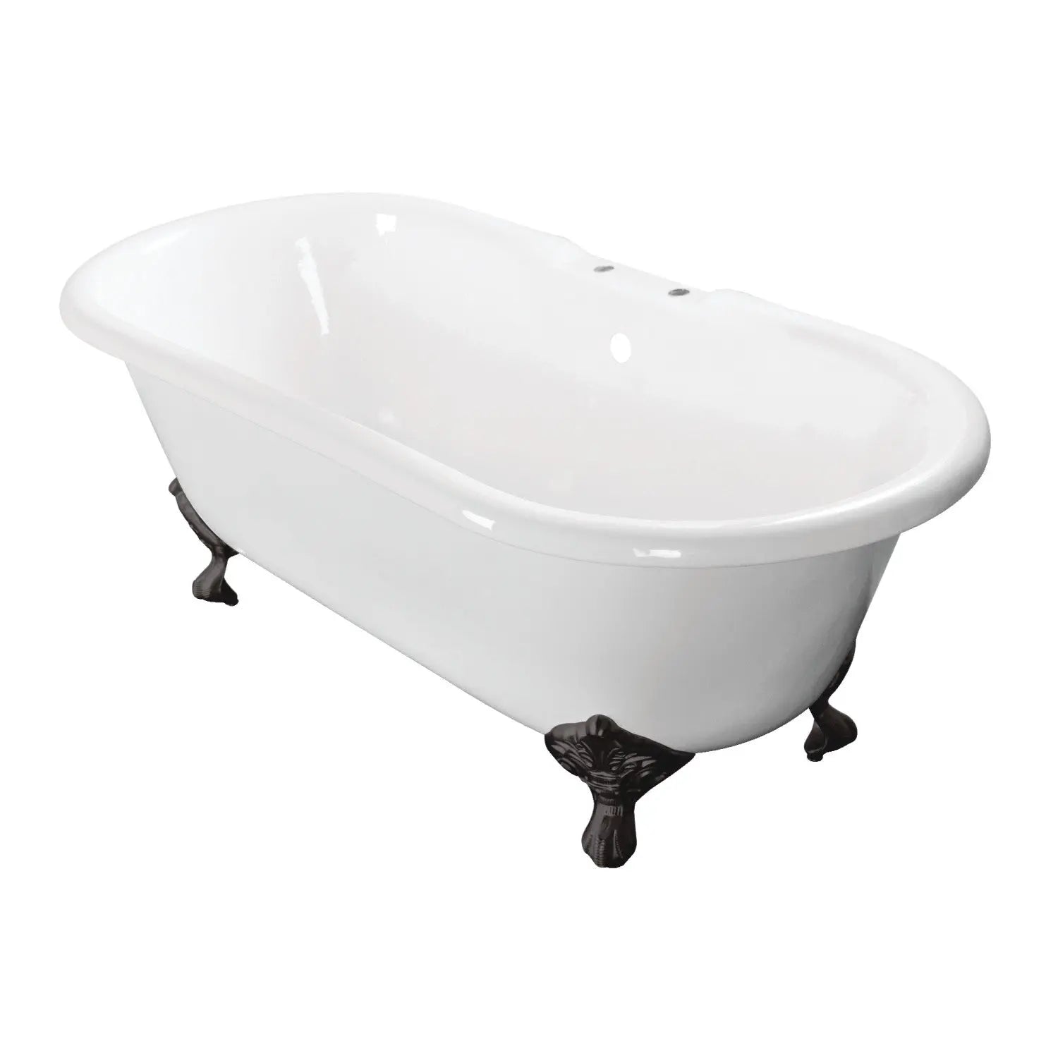 Kingston Brass Aqua Eden 66" Cast Iron Double Ended Clawfoot Bathtub - VCT7D663013NB Kingston Brass