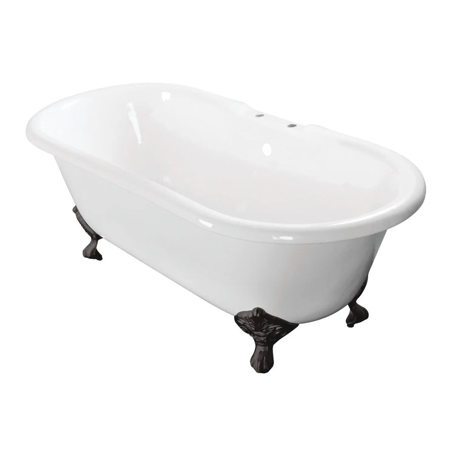 Kingston Brass Aqua Eden 66" Cast Iron Double Ended Clawfoot Bathtub - VCT7D663013NB Kingston Brass