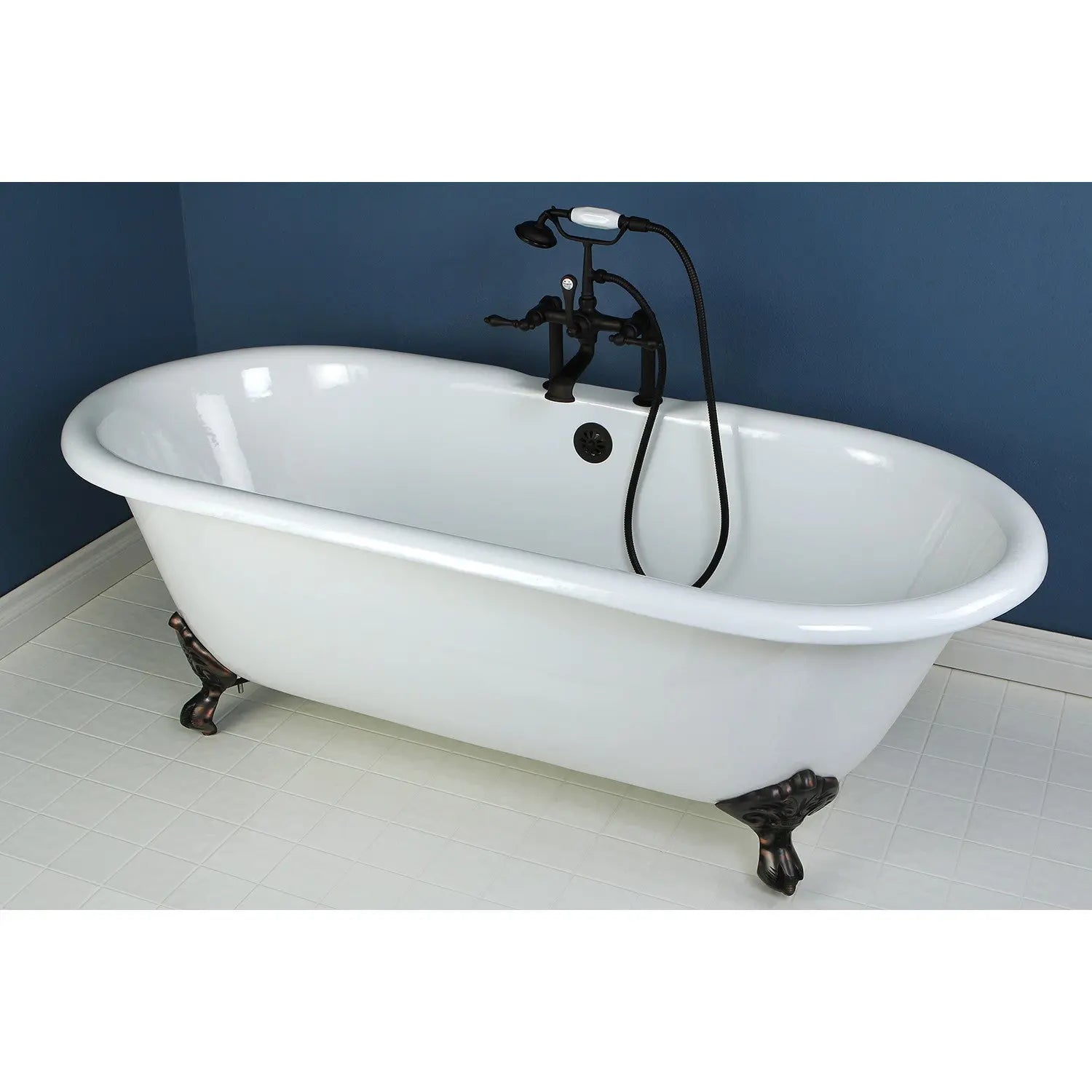 Kingston Brass Aqua Eden 66" Cast Iron Double Ended Clawfoot Bathtub - VCT7D663013NB Kingston Brass