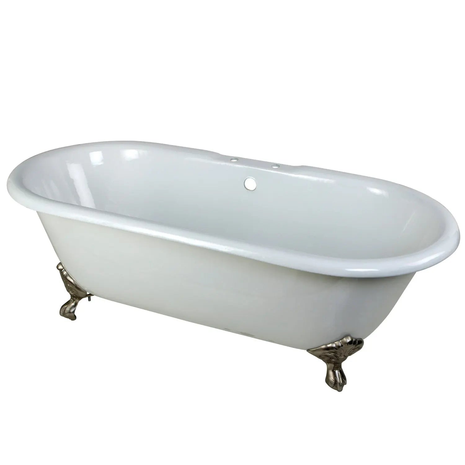 Kingston Brass Aqua Eden 66" Cast Iron Double Ended Clawfoot Bathtub - VCT7D663013NB Kingston Brass