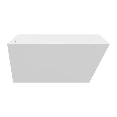 A&E Bath and Shower Malibu 67" Freestanding Tub No Faucet Side View in White Background