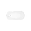 A & E Bath and Shower Miami 59" Double Deck Freestanding Tub No Faucet Top View in White Background