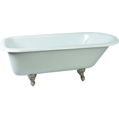 Kingston Brass Aqua Eden 66" Cast Iron Roll Top Bathtub - Affordable Cheap Freestanding Clawfoot Bathtubs Tub