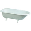 Kingston Brass Aqua Eden 66" Cast Iron Roll Top Bathtub Freestanding Clawfoot Bathtubs White Front View White Background