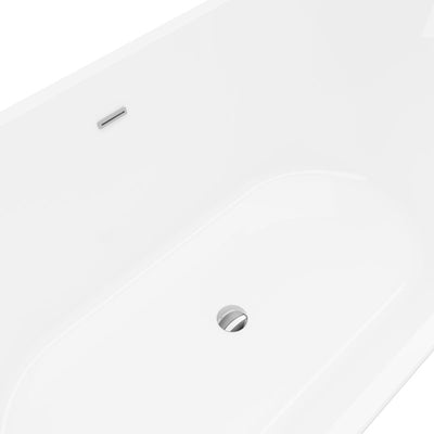 A&E Bath and Shower Niagara 67" Freestanding Tub No Faucet Drain View in White Background