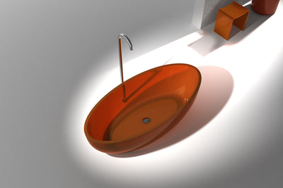 ANZZI Opal Series 5.6 ft. Man-Made Stone Center Drain Freestanding Bathtub