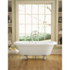 Giagni Portsmouth 60" White Dual Tub with Drain Freestanding Clawfoot Bathtubs Front View in Bathroom