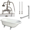 Cambridge Plumbing Cast-Iron Rolled Rim Clawfoot Tub 55" by 30" with 7" Deck Mount Faucet Drillings and Faucet Great Polished Chrome Plumbing Package - Affordable Cheap Freestanding Clawfoot Bathtubs Tub