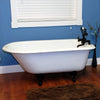 Cambridge Plumbing Cast-Iron Rolled Rim Clawfoot Tub 55" X 30" - Affordable Cheap Freestanding Clawfoot Bathtubs Tub