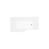 A&E Bath and Shower Riga 59" Asymetric Freestanding Tub No faucet Drain View in White Background