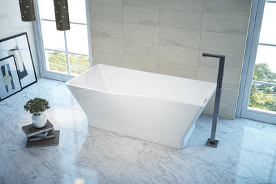 A&E Bath and Shower Riga 67" Asymetric Freestanding Tub No faucet in Bathroom
